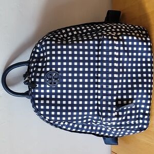 NEW Tory Burch Ella Royal Navy Check In Backpack